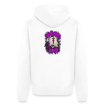 Bad Romance Club Geister - Unisex Premium Bio Zip Hoodie - Weiß - Hinten - Thijin (182cm)