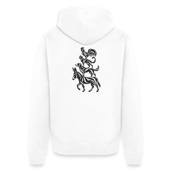Bremer Stadtmusikanten – Op Art - Unisex Premium Bio Zip Hoodie - Weiß - Hinten - Thijin (182cm)