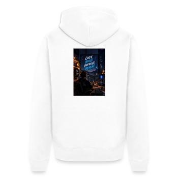 Code Build Improve Repeat Night Dev Studio - Unisex Premium Bio Zip Hoodie - Weiß - Hinten - Thijin (182cm)