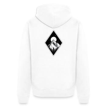 Berge Wandern  - Unisex Premium Bio Zip Hoodie - Weiß - Hinten - Thijin (182cm)