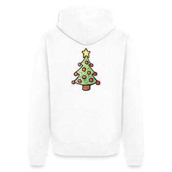 Verspielter Weihnachtsbaum - Unisex Premium Bio Zip Hoodie - Weiß - Hinten - Thijin (182cm)