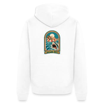 Alles gut - Unisex Premium Bio Zip Hoodie - Weiß - Hinten - Thijin (182cm)