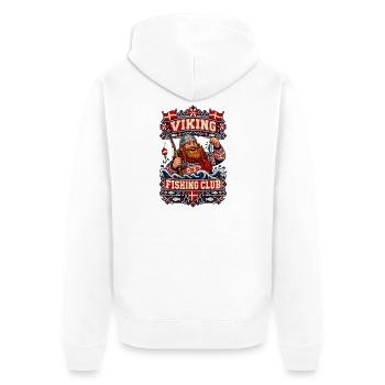 Ugly Christmas Viking Fishing Club - Unisex Premium Bio Zip Hoodie - Weiß - Hinten - Thijin (182cm)