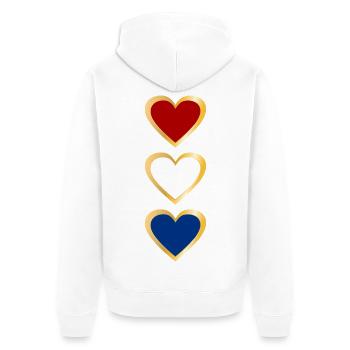 Flagge des Herzens der Niederlande - Unisex Premium Bio Zip Hoodie - Weiß - Hinten - Thijin (182cm)
