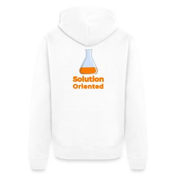 Lösungsorientierter Wissenschaftsbecher - Unisex Premium Bio Zip Hoodie - Weiß - Hinten - Thijin (182cm)