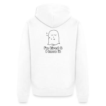 Je suis fatigué et je le sais - Veste à capuche bio Premium Unisexe - blanc - Dos - Thijin (182cm)