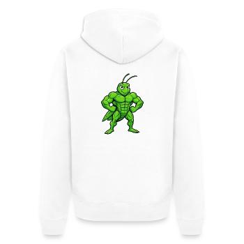 La sauterelle autrement - Veste à capuche bio Premium Unisexe - blanc - Dos - Thijin (182cm)
