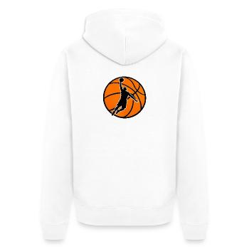 Basketball Power Dunk - Unisex Premium Organic Zip Hoodie - white - Back - Thijin (182cm)