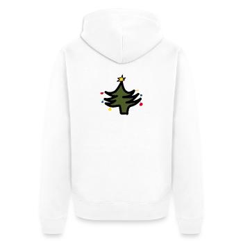 T-shirt de Noël abstrait, motif de Noël - Veste à capuche bio Premium Unisexe - blanc - Dos - Thijin (182cm)