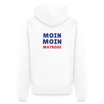 Moin Moin Sailor Typer Design - Veste à capuche bio Premium Unisexe - blanc - Dos - Thijin (182cm)