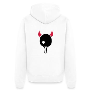table tennis - Unisex Premium Organic Zip Hoodie - white - Back - Thijin (182cm)