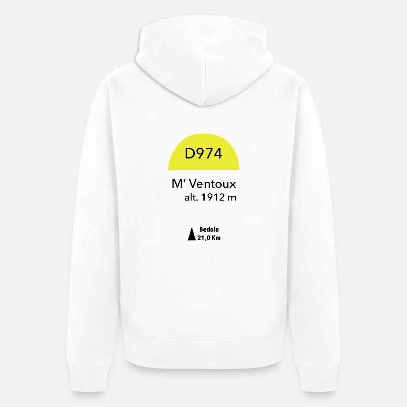 Mont Ventoux - Unisex Premium Bio Zip Hoodie - Weiß