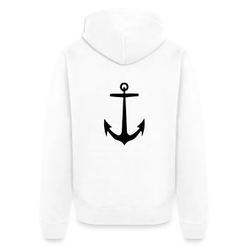 Anker - Unisex Premium Bio Zip Hoodie - Weiß - Hinten - Thijin (182cm)