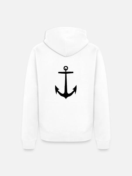 Anker - Unisex Premium Bio Zip Hoodie - Weiß