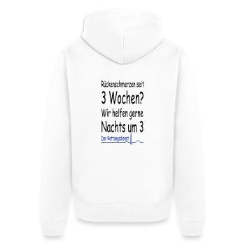 Rettungsdienst der Klassiker - Unisex Premium Bio Zip Hoodie - Weiß - Hinten - Thijin (182cm)