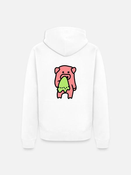 Pig sad / sick 3 - Unisex Premium Organic Zip Hoodie - white
