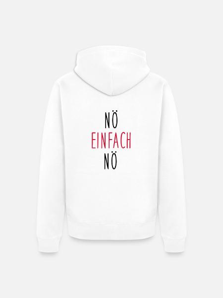 nö einfach nö - Unisex Premium Bio Zip Hoodie - Weiß