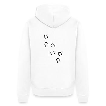 bourrin fer à cheval - Veste à capuche bio Premium Unisexe - blanc - Dos - Thijin (182cm)