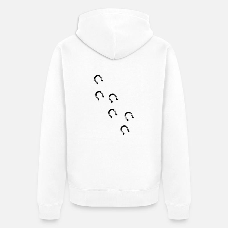 bourrin fer à cheval - Veste à capuche bio Premium Unisexe - blanc