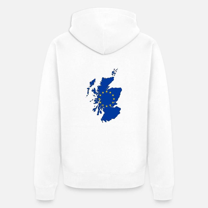 Carte d'Ecosse avec l'UE Drapeau - Veste à capuche bio Premium Unisexe - blanc