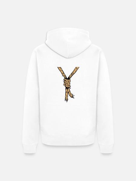 Strick um den Hals - Unisex Premium Bio Zip Hoodie - Weiß