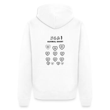 jga ausmal tshirt - Unisex Premium Bio Zip Hoodie - Weiß - Hinten - Thijin (182cm)