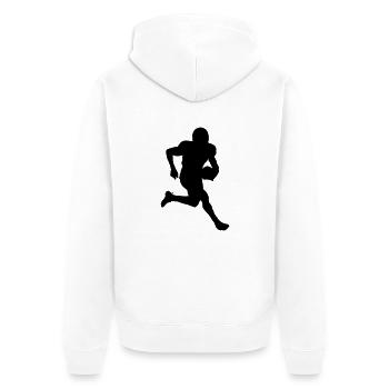 American Football - Unisex Premium Bio Zip Hoodie - Weiß - Hinten - Thijin (182cm)