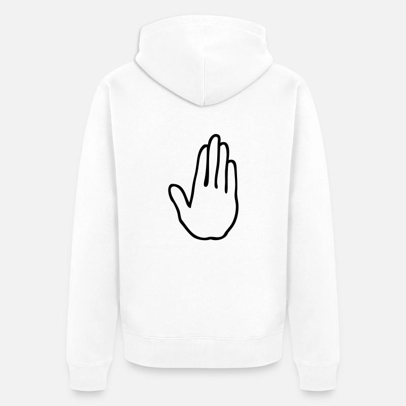 Hand Anschlag 2105 - Unisex Premium Bio Zip Hoodie - Weiß