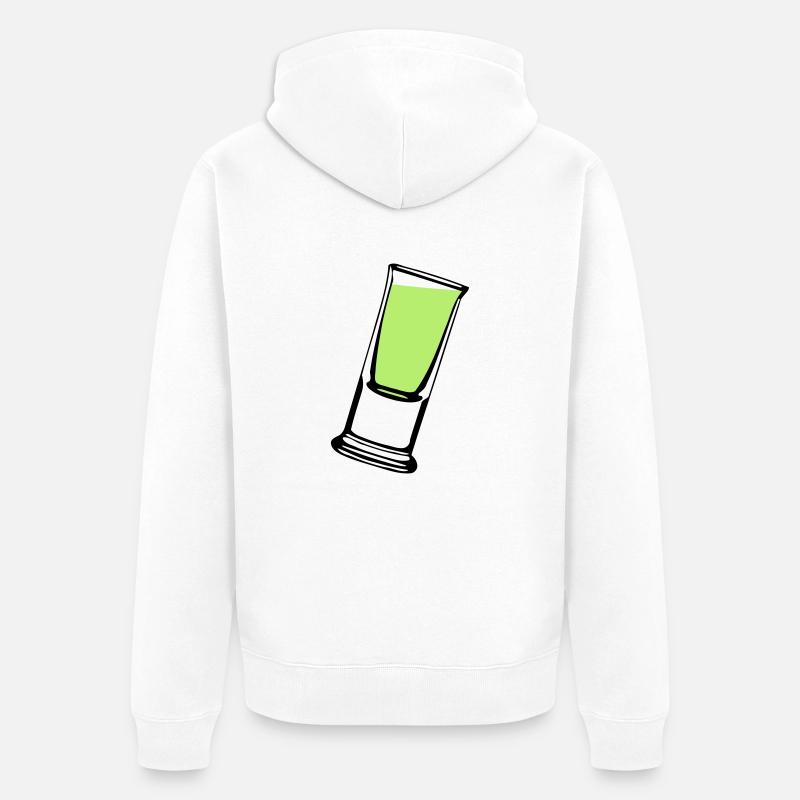 schnapsglass2 - Unisex Premium Bio Zip Hoodie - Weiß