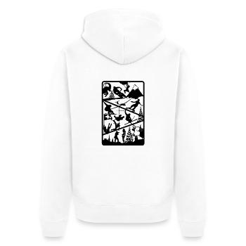 i love switzerland - Unisex Premium Organic Zip Hoodie - white - Back - Thijin (182cm)