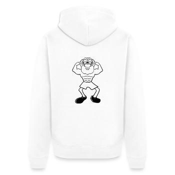 vieux grand-père grand-père corne barbe barbe bodybuilder sta - Veste à capuche bio Premium Unisexe - blanc - Dos - Thijin (182cm)