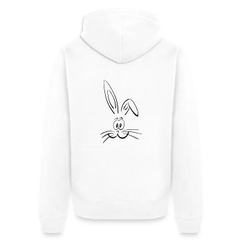 osterhase - Unisex Premium Bio Zip Hoodie - Weiß - Hinten - Thijin (182cm)