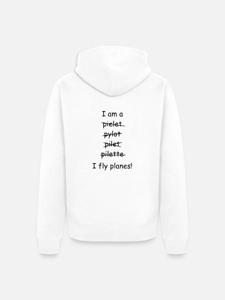 I fly planes - Unisex Premium Bio Zip Hoodie - Weiß