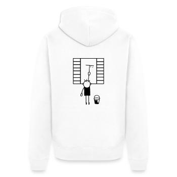 Window Cleaner - Unisex Premium Organic Zip Hoodie - white - Back - Thijin (182cm)