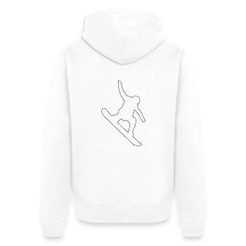 snowboarder fun - Unisex Premium Bio Zip Hoodie - Weiß - Hinten - Thijin (182cm)