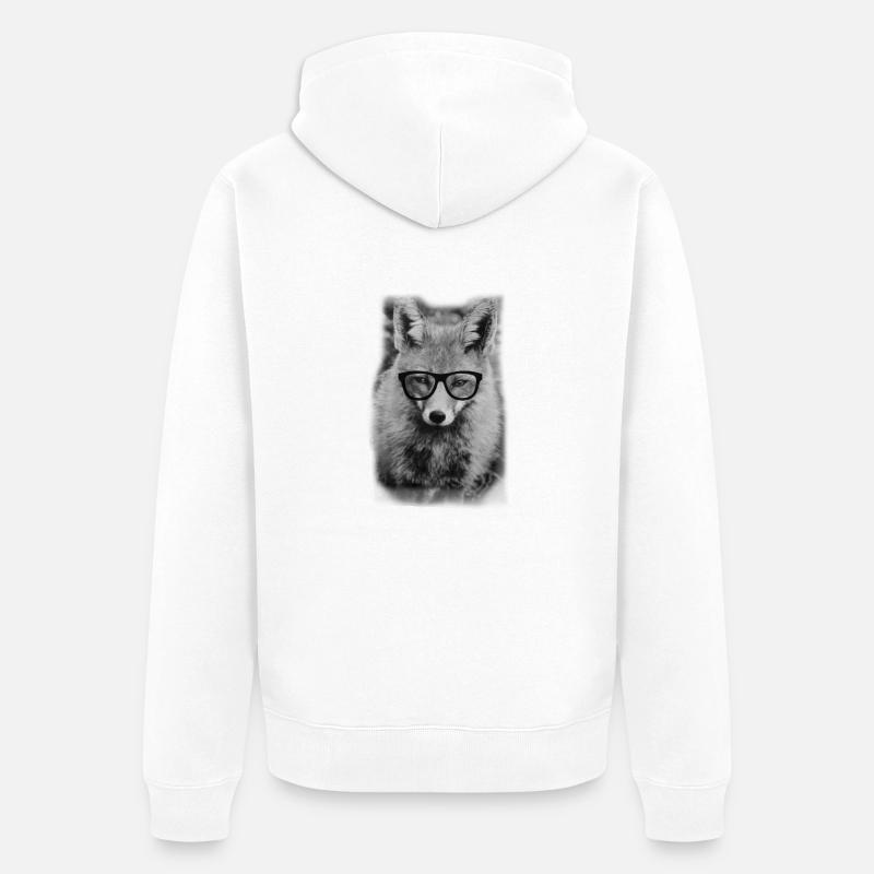 Nerd Fox - Veste à capuche bio Premium Unisexe - blanc