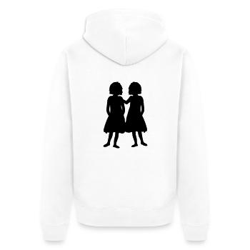 twins sisters 2 friends best friends t - Unisex Premium Organic Zip Hoodie - white - Back - Thijin (182cm)