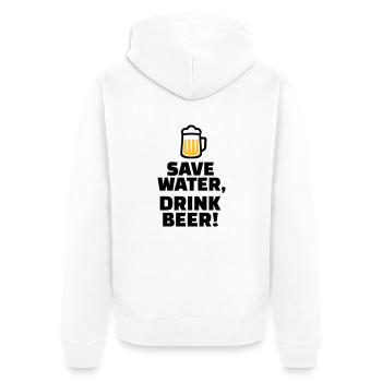 Save Water Drink Beer - Veste à capuche bio Premium Unisexe - blanc - Dos - Thijin (182cm)