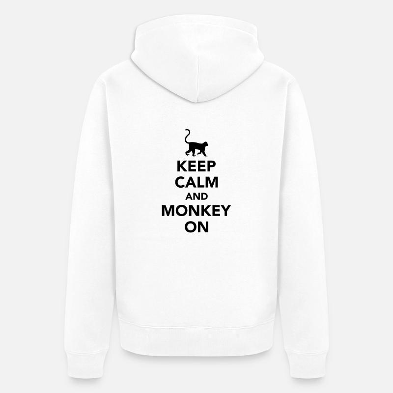 Affe - Unisex Premium Bio Zip Hoodie - Weiß