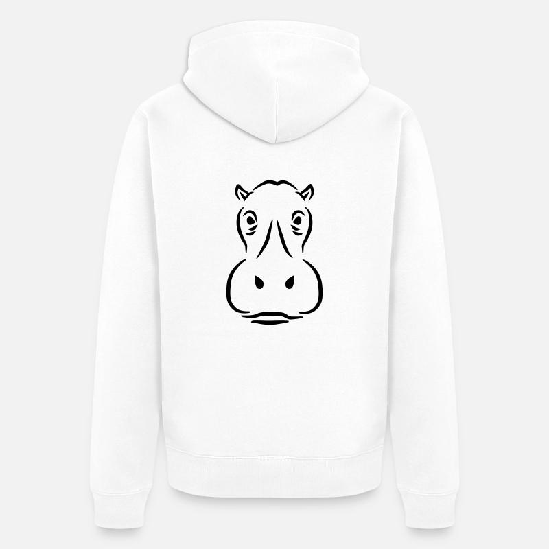 Nilpferd - Unisex Premium Bio Zip Hoodie - Weiß