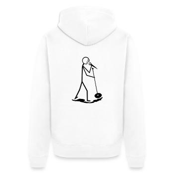 Sänger - Unisex Premium Bio Zip Hoodie - Weiß - Hinten - Thijin (182cm)