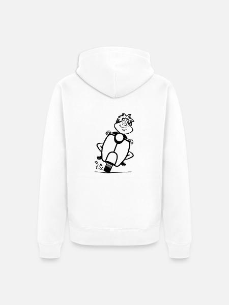 motorroller rasen witzig frech - Unisex Premium Bio Zip Hoodie - Weiß