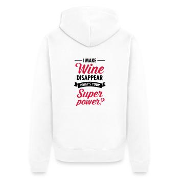 I Make WIne Disappear... - Unisex Premium Organic Zip Hoodie - white - Back - Thijin (182cm)