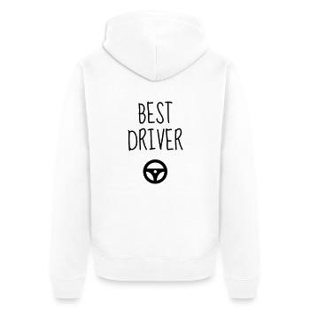 Fahrer Fahren Sport Auto Spieler - Unisex Premium Bio Zip Hoodie - Weiß - Hinten - Thijin (182cm)