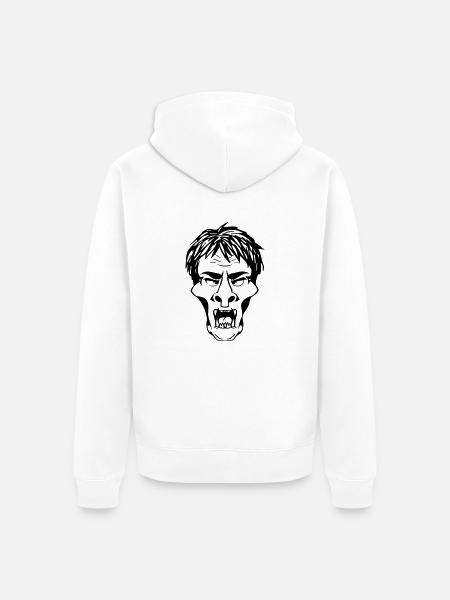 Horror gesicht - Unisex Premium Bio Zip Hoodie - Weiß