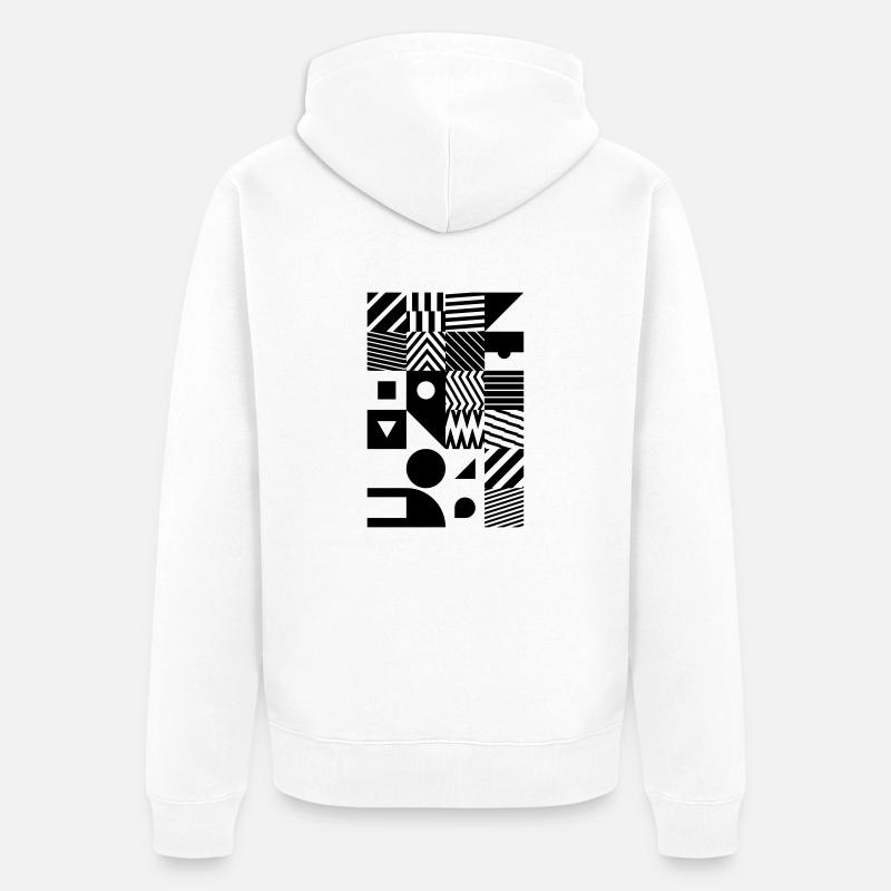 Minimal Muster Abstrakt - Unisex Premium Bio Zip Hoodie - Weiß