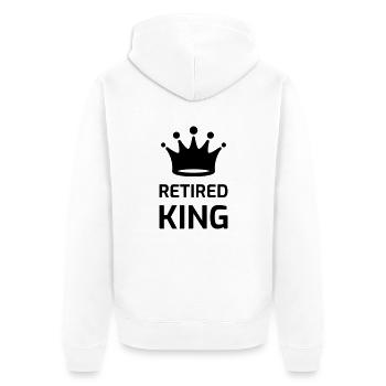Retirement Retired Ruhestand Retraite Retraitée - Unisex Premium Organic Zip Hoodie - white - Back - Thijin (182cm)