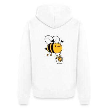 Honig Eimer Biene - Unisex Premium Bio Zip Hoodie - Weiß - Hinten - Thijin (182cm)