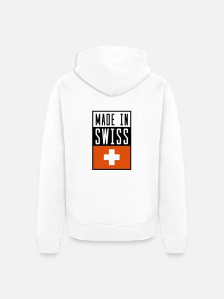 swiss made in - Unisex Premium Bio Zip Hoodie - Weiß