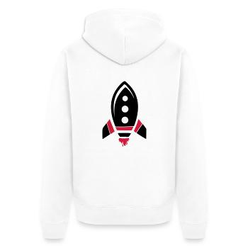 Rocket - Unisex Premium Organic Zip Hoodie - white - Back - Thijin (182cm)